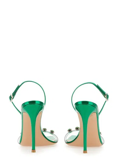 Gianvito Rossi Ribbon Candy Crystal-embellished Pvc Sandals In Green