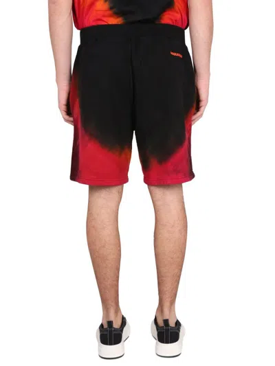 Dsquared2 Relaxed Fit Shorts With Flame Print In Multicolour