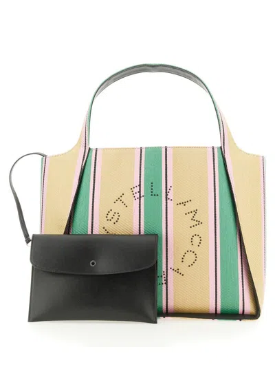 Stella Mccartney Tote Bag With Double Handles And Logo Detail In Multicolour