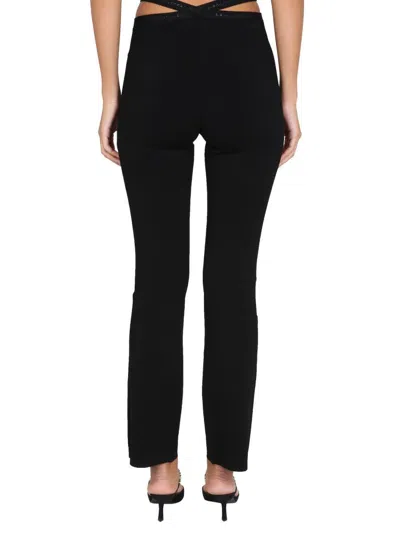 Alexander Wang T T By Alexander Wang Cross Leggings With Logo In Black