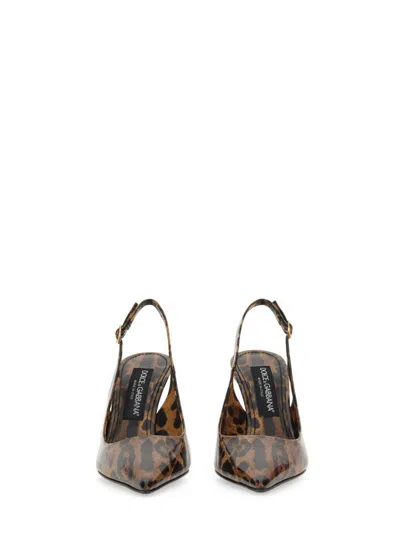 Dolce & Gabbana Leather Sling Back In Multicolour