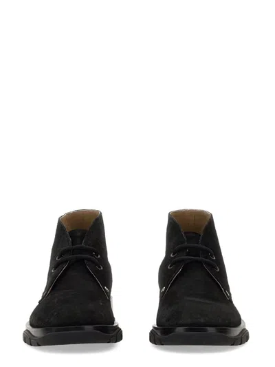 Alexander Mcqueen Lace-up Suede Boots In Black
