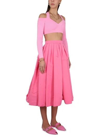 Alexander Mcqueen Cropped Shirt In Pink