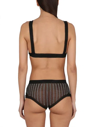 Rabanne High-waisted Briefs Embellished With Beads In Black