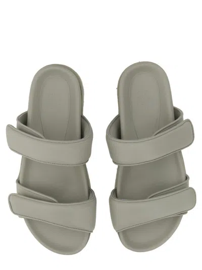 Gia Borghini Woman Sandals Sage Green Size 11 Soft Leather In Grey