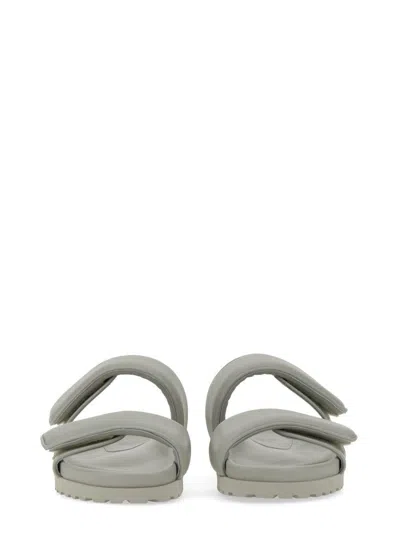 Gia Borghini Woman Sandals Sage Green Size 11 Soft Leather In Grey