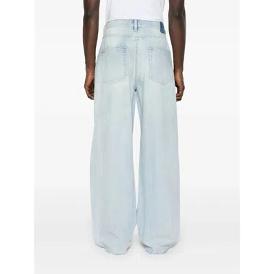 Golden Goose Light Blue Distressed Jeans With Frayed Hem And Classic Five-pocket Design