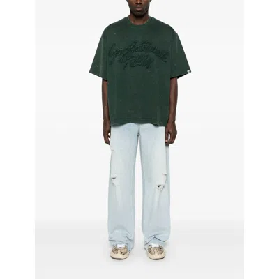 Golden Goose Light Blue Distressed Jeans With Frayed Hem And Classic Five-pocket Design
