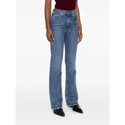 Agolde Harper Jeans Mid Rise Relaxed Straight Jeans Echo