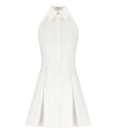 Elisabetta Franchi Mini Dress With Pleated Skirt And Logo Detail