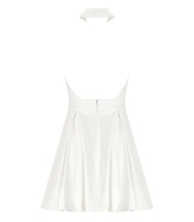 Elisabetta Franchi Mini Dress With Pleated Skirt And Logo Detail