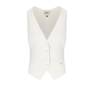 Elisabetta Franchi Sleeveless V-neck Bow Detail Jacket