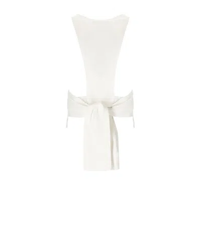 Elisabetta Franchi Sleeveless V-neck Bow Detail Jacket