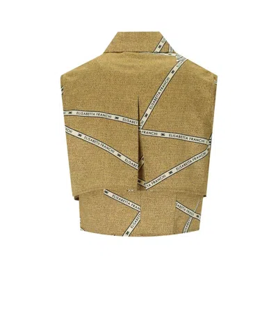Elisabetta Franchi Logo-print Sleeveless Shirt In Green