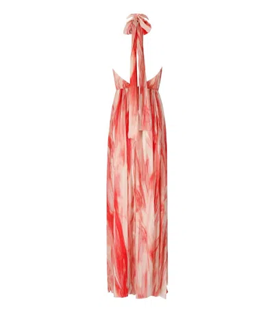 Elisabetta Franchi Halter Neck Maxi Length Printed Tie Detail