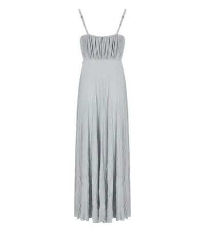 Elisabetta Franchi Pleated Dress Floral Embellishments