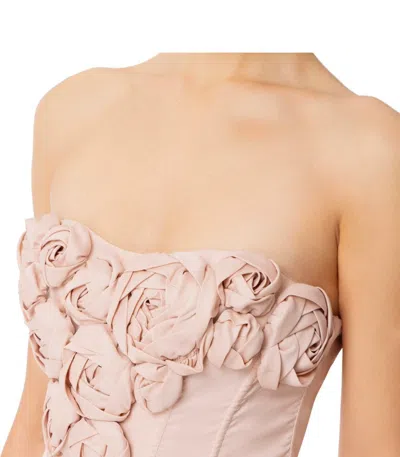 Elisabetta Franchi Dress In Gabardine Fabric With Embroidered Roses