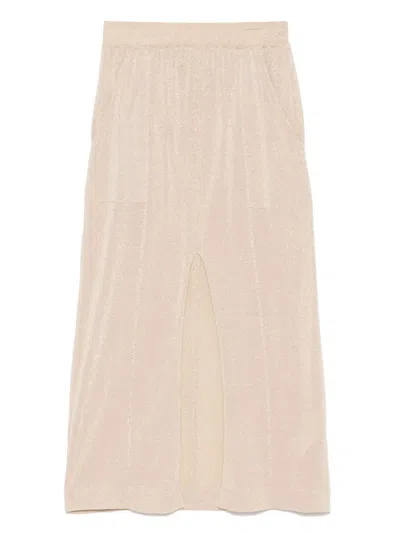 Akep Maxirock Mit Lurex-detail In Beige