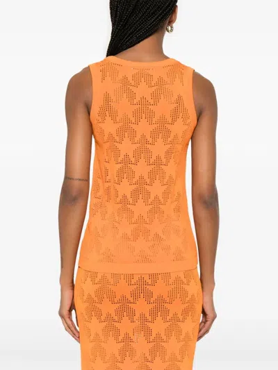 Akep Star-jacquard Vest In Arancio