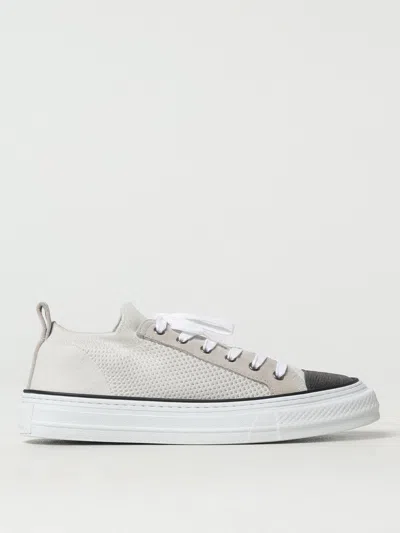 Brunello Cucinelli White Low Top Sneaker With Tab On The Heel In White