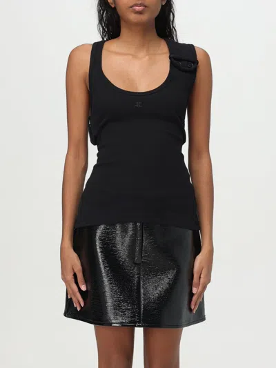 Courrèges Courregès 90s Ribbed Tank Top In Black