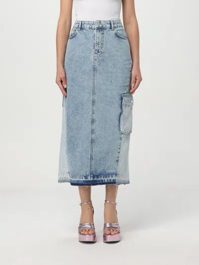 Moschino Long Denim Skirt In Denim