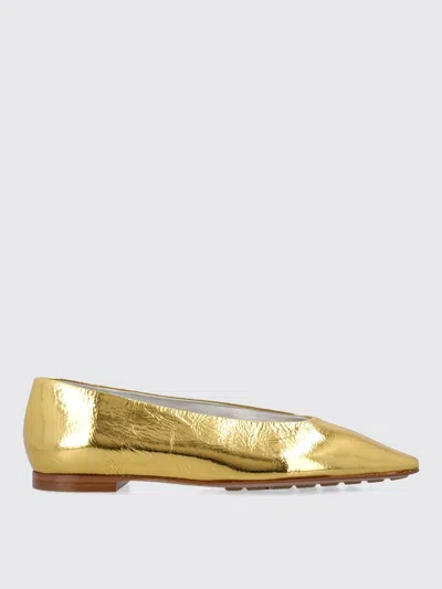 Bottega Veneta Gold Sofia Ballerina Flats In Gold