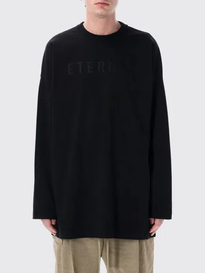 Fear Of God Black T-shirt With Eternal Print On The Front And Logo Patch On The Back In Black