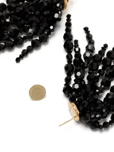 Simone Rocha Cascading Chandelier Beaded Drop Earrings In Black