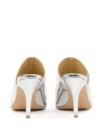Mm6 Maison Margiela Metallic Open Toe Sandals In Silver