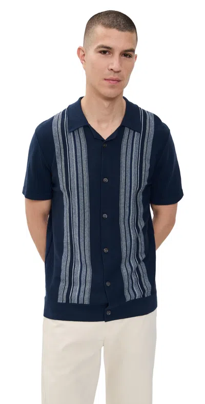 Rails Silas Relaxed Fit Short Sleeve Sweater In Blue Heather Multi