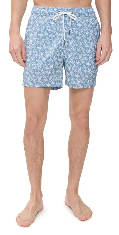 Onia Charles Swim Trunks 5 Baby Blue Multi In Baby Blue Multi