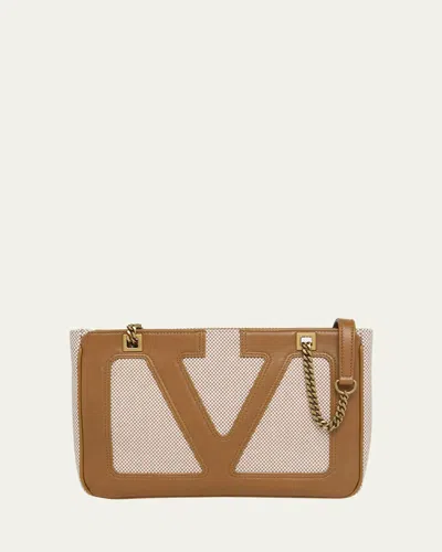 Valentino Small Tote Bag Chain Strap In Tobacco Spice