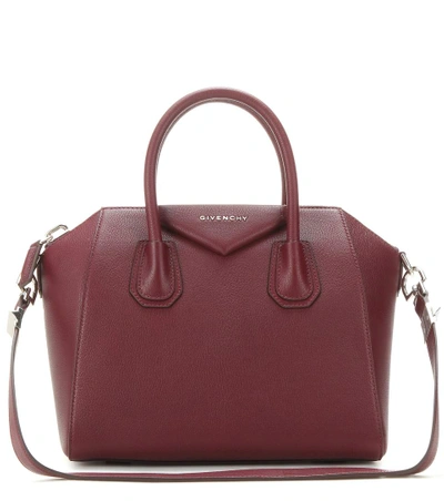Shop Givenchy Antigona Small Leather Tote In Oxllood Red