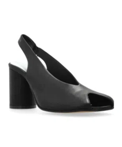Mm6 Maison Margiela Mm6 By Maison Margiela Open-toe Slingback Sandals With Chunky Heel In Black