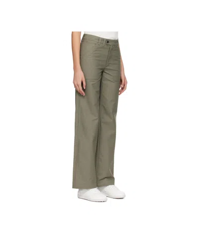 Apc Khaki Berry Trousers In Khaki
