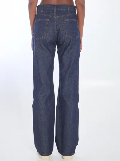 Celine Belt Loop Jeans In Blue