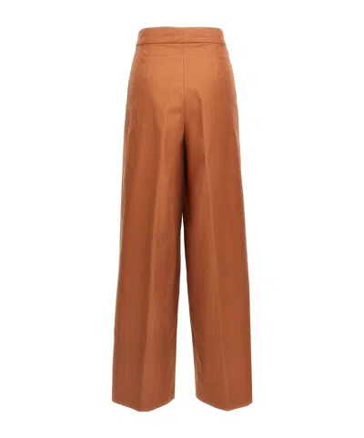 Dries Van Noten High Waist Pleated Wide Leg Trousers In Brown