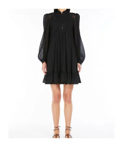 Weekend Max Mara Lace-insert Ruffled Mini Dress In Black