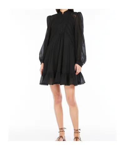 Weekend Max Mara Lace-insert Ruffled Mini Dress In Black