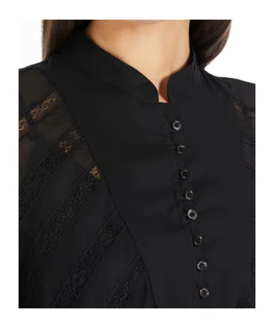 Weekend Max Mara Lace-insert Ruffled Mini Dress In Black