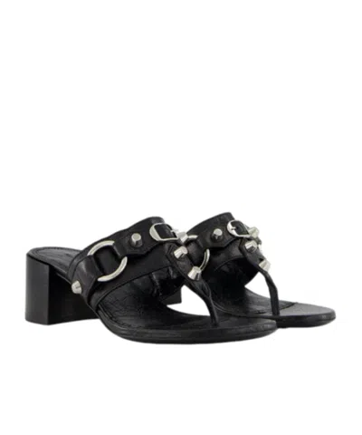 Balenciaga Thong Sandals Block Heel In Black