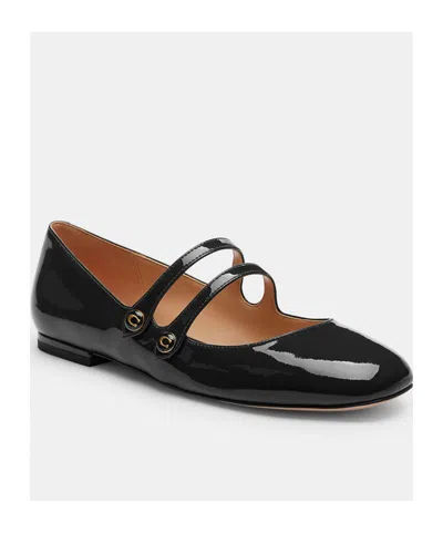 Coach New York Black Leather Winley Ballerinas