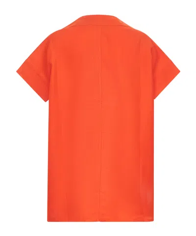 Studio Nicholson Orange Circe Linen Top In Orange