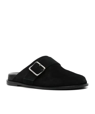 Aeyde Finja Suede Slides In Black