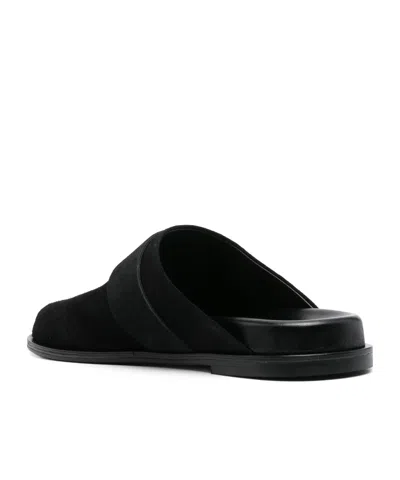 Aeyde Finja Suede Slides In Black