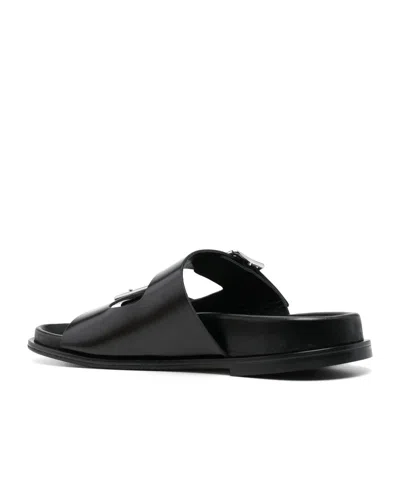 Aeyde Meena Suede Cow Leather Sandals Black