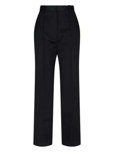 Loro Piana Straight Silk Trousers In Black  