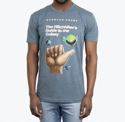 Out Of Print Hitchhikers Guide To The Galaxy Tee In Indigo In Multi