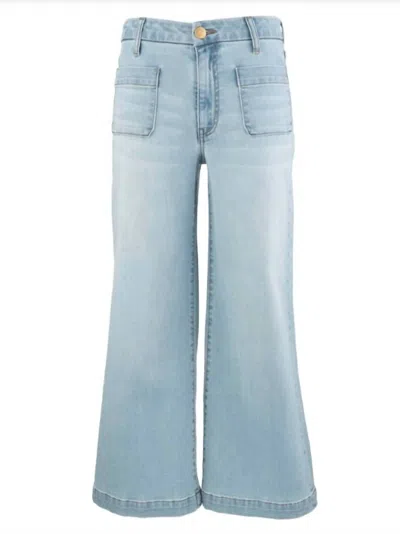 Kut From The Kloth Meg High Rise Wide Leg With Patch In Fortitude In Blue